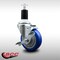 Service Caster 4'' SS Blue Poly Swivel 1-1/2'' Expanding Stem Caster with Brake SCC-SSEX20S414-PPUB-BLUE-TLB-112 - alternate 2